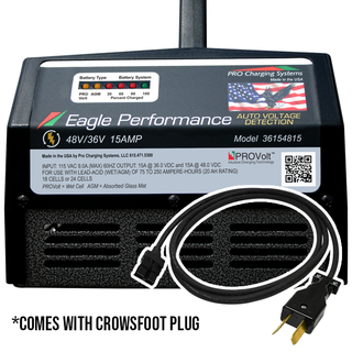 Club Car/Yamaha/EZGO 36V/48V Golf Cart Battery Charger with Crowfoot Plug - Eagle Performance
