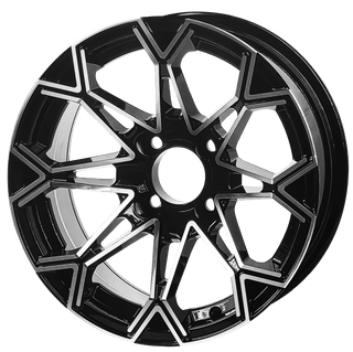 SGC 14″ Thunder Machined Black Wheel – Aluminum Alloy (Set of 4)