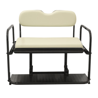 EZGO RXV Golf Cart Rear Flip Seat Kit with Steel Frame | Compatible with 2008 and Newer EZGO RXV Models (Oyster)