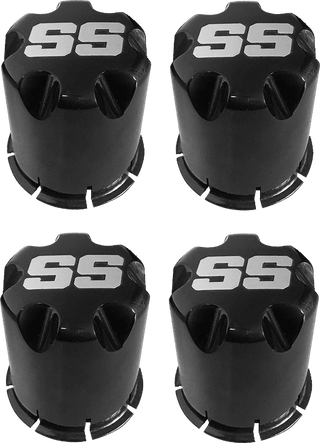 SGC 12″ Night Stalker Glossy Black Wheel – Aluminum Alloy / STEELENG 22″x10.5″-12″ STINGER All Terrain Tire DOT approved (SET of 4)