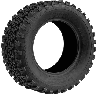 SGC 10″ Panther Glossy Black Wheel – Aluminum Alloy / STEELENG 22″x11″-10″ All Terrain Tire (SET of 4)