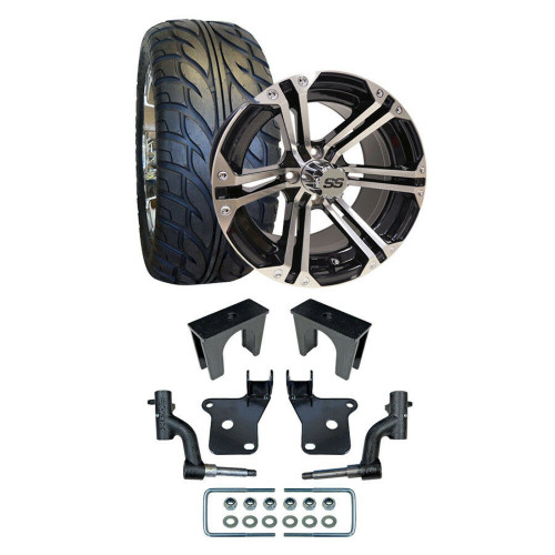 RHOX EZGO RXV Golf Cart Street Tire/Wheel and 3 Lift Kit Bundle