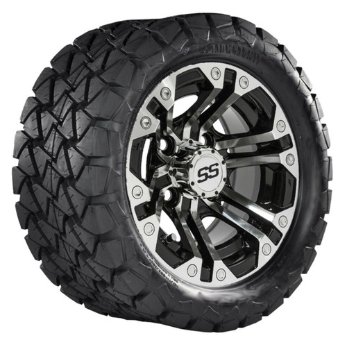 Nivel 10 GTW Specter Black and Machined Wheels with 22 Timberwolf Mud Tires - Set of 4