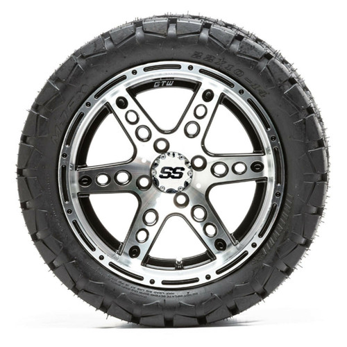 Nivel 14 GTW Dominator Black and Machined Wheels with 22 Timberwolf Mud Tires - Set of 4
