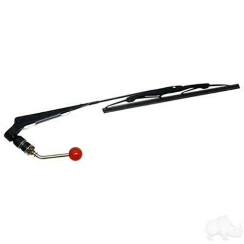 Red Hawk Golf Cart Windshield Wiper - Manual Chrome Windshield Wipers