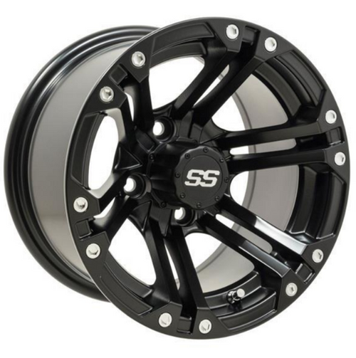 12" GTW® Matte Black Specter Golf Cart Wheel 