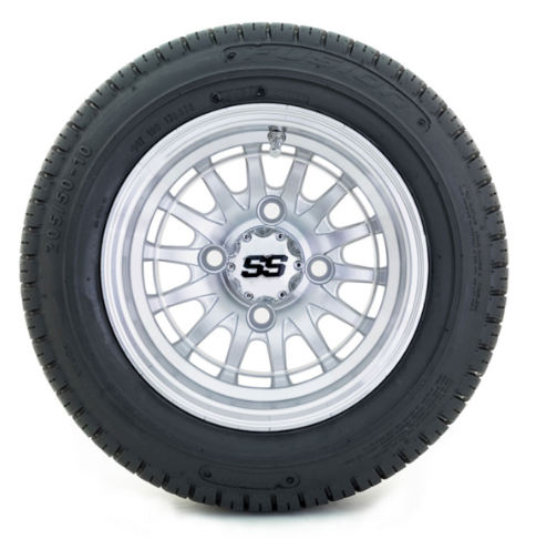 GTW Medusa Golf Cart Tire & Wheel Combo, 205/50-10" Set of 4 (18" Tall) 