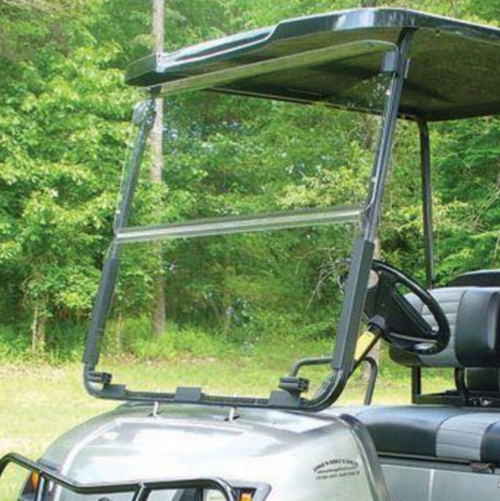 Yamaha G22 Golf Cart Impact-Resistant Folding Windshield - Clear