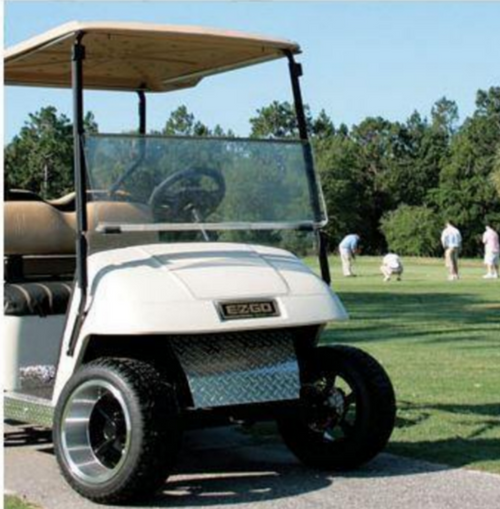EZGO ST350 Golf Cart Impact-Resistant Folding Windshield - Clear