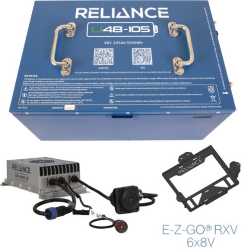 RELIANCE Li48-105 Lithium Battery Kit for EZGO RXV with (x6) 8volt Batteries