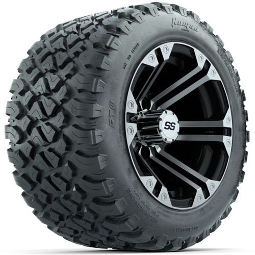 Set of (4) 12 in GTW Specter Golf Cart Wheels with 20x10-R12 GTW Nomad All-Terrain Tires