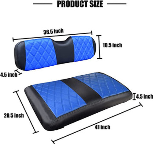 EZGO TXT  - Diamond Seat Cover Black w/ Blue