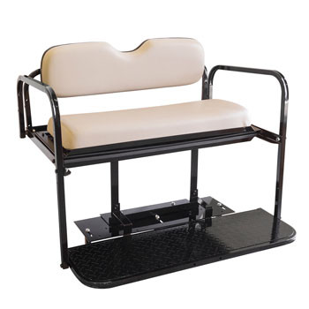 EZGO RXV Golf Cart Rear Flip Seat Kit with Steel Frame | Compatible with 2008 and Newer EZGO RXV Models(Stone)