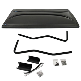 OEM Club Car Precedent, Tempo & Onward 4 Passenger Extended Roof Canopy Kit Black (47570464001)