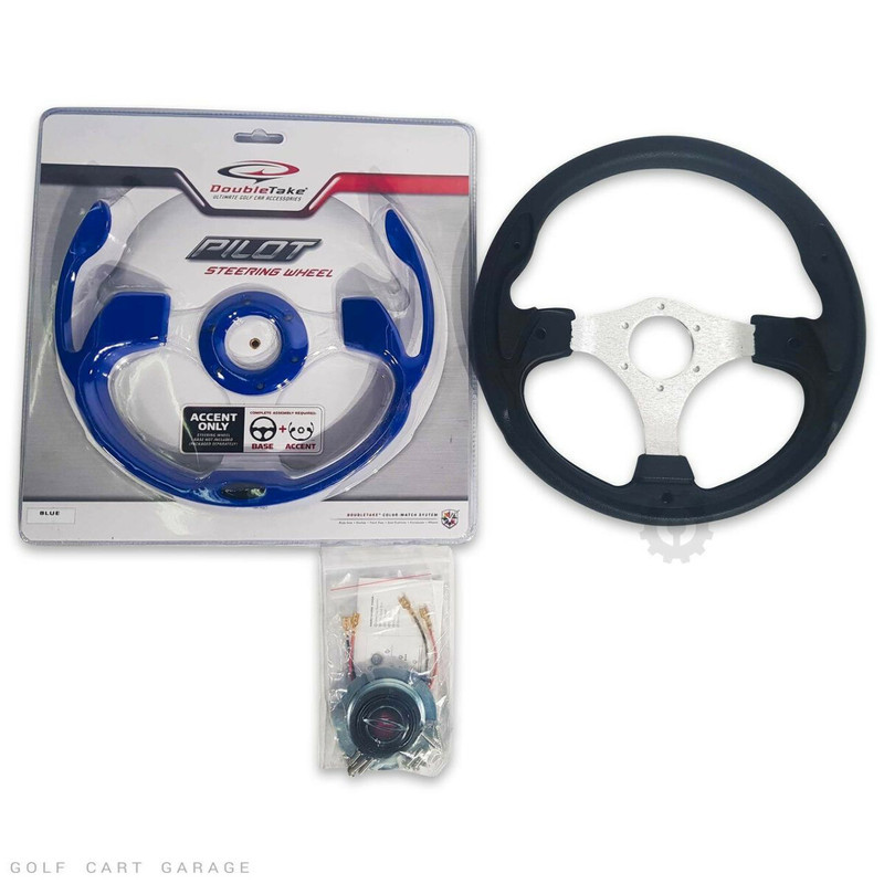 DoubleTake Universal Pilot Steering Wheel Golf Cart Garage