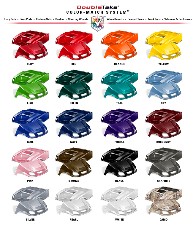 DoubleTake's 20 color options for Spartan Body kit