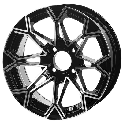 SGC 14″ Thunder Machined Black Wheel – Aluminum Alloy (Set of 4
