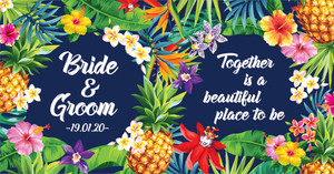 Stubby Holder - Tropical Wedding Stubby Holder - Tropical Wedding