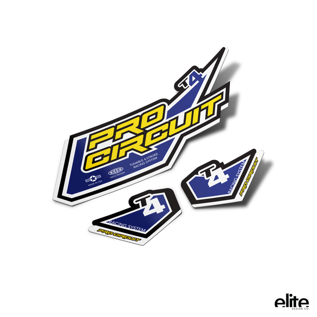 Exhaust Graphics for Pro Circuit T-4 Mini Blue & Black Style