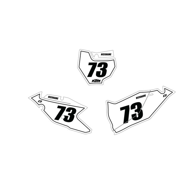 KTM Outline Number Plate Graphics