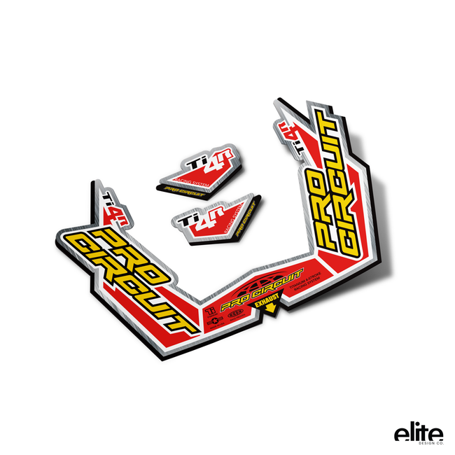 Exhaust Graphics for Pro Circuit T-4 / T-4s / Ti-4R Red OEM Style
