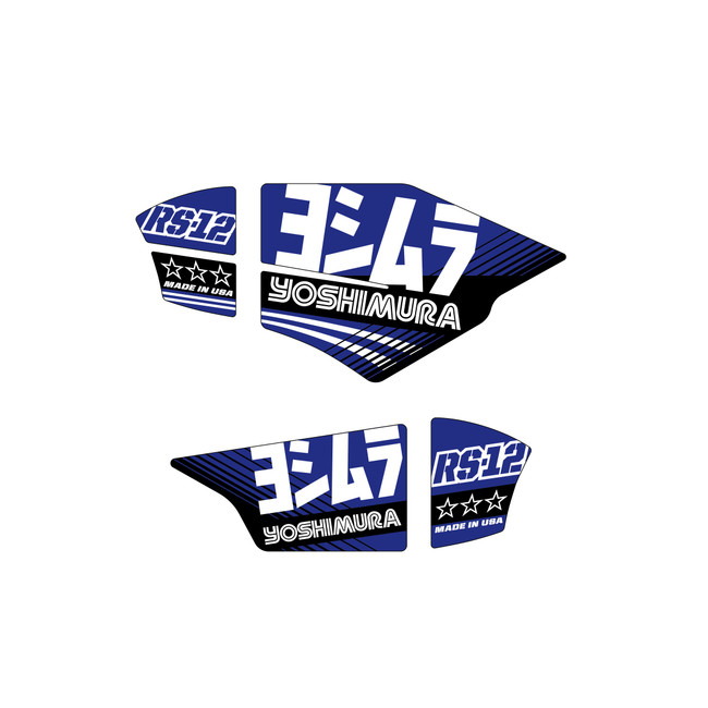 Exhaust Graphics for Yoshimura RS-12 Gen 1 Blue / Black Style