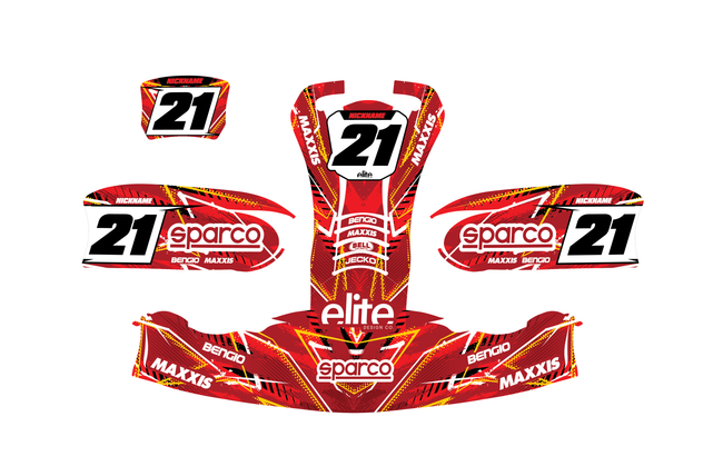 Rambler Red Graphics Kit for KG509 Karts