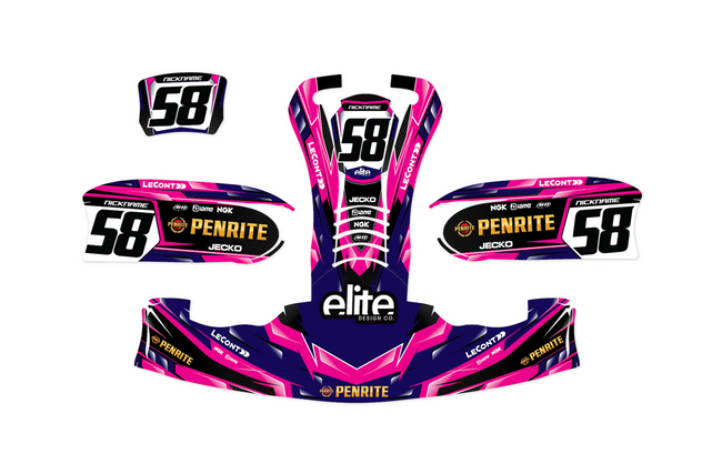 Oracle Pink Blue Graphics Kit for KG509 Karts
