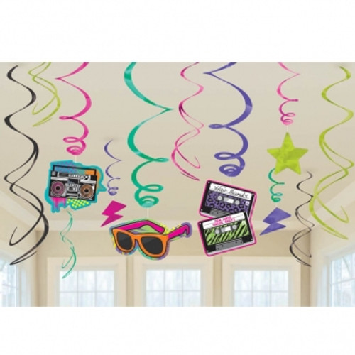 Totally 80s Swirl Decoration Pk12