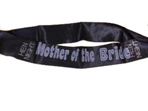 Hen Party Diamante Black Mother of the Bride Sash