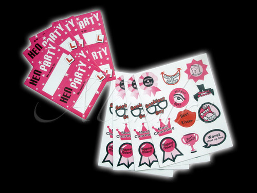 Hen Party Sticker Name Tag Set