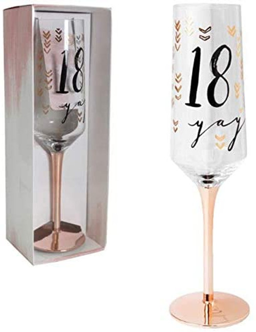 Rose Gold Champagne Flute Age 18