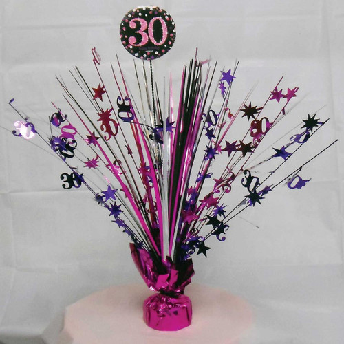 Pink Celebration Age 30 Centrepiece Spray