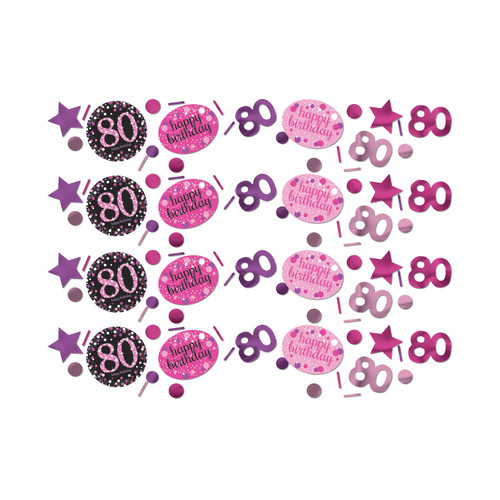 Pink Celebration Age 80 Confetti 34g