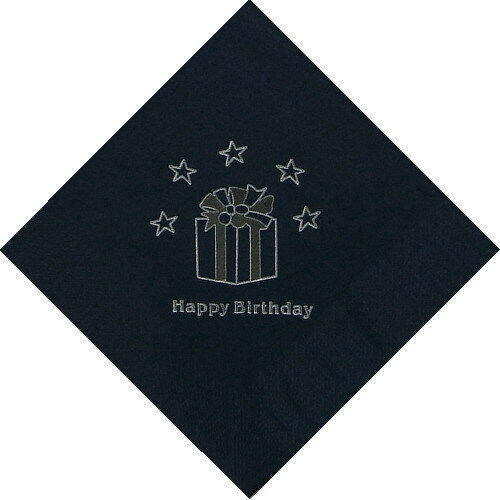 Napkins Black Happy Birthday 3ply Pk15