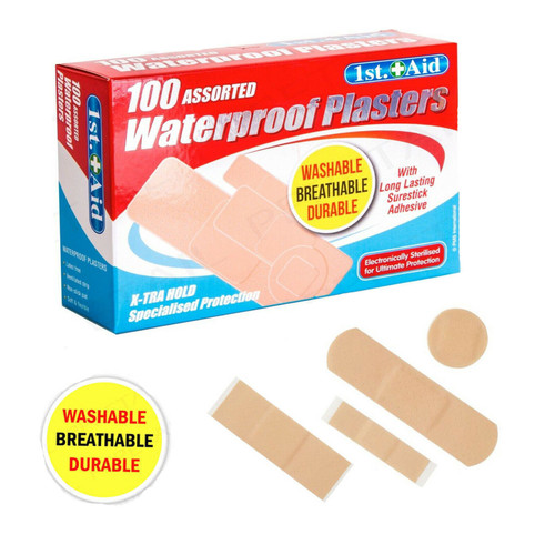 Waterproof Plasters 100 Asstd