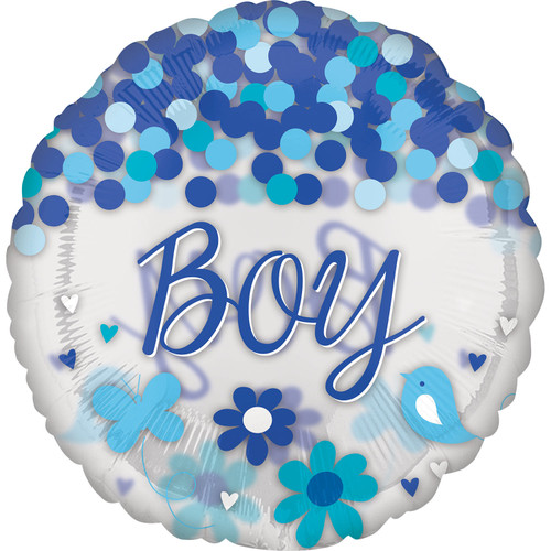 H300 Jumbo Confetti Balloon Baby Boy
