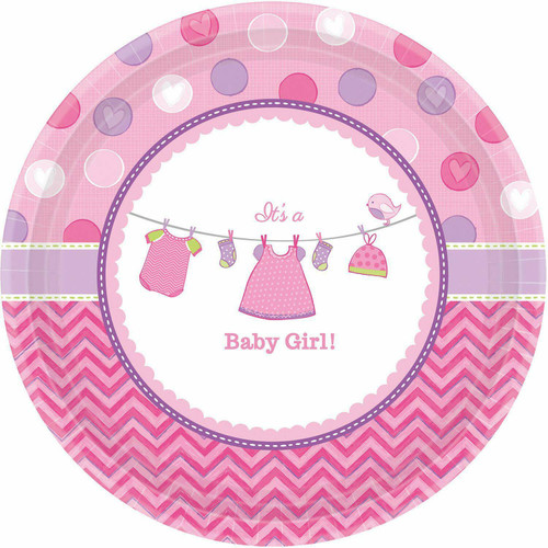 With Love Girl Plates Pk8 26.7cm