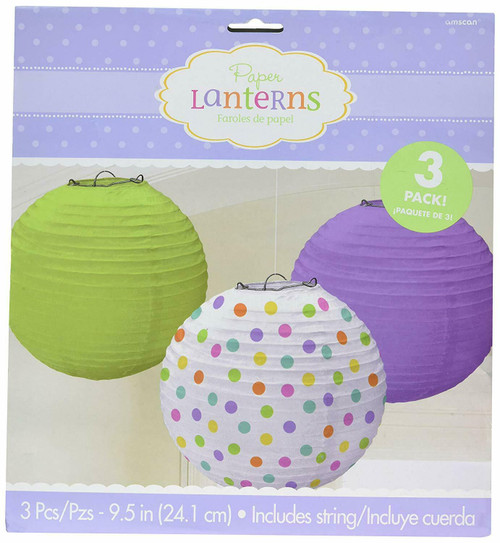 Baby Shower Assorted Paper Lanterns Pk3