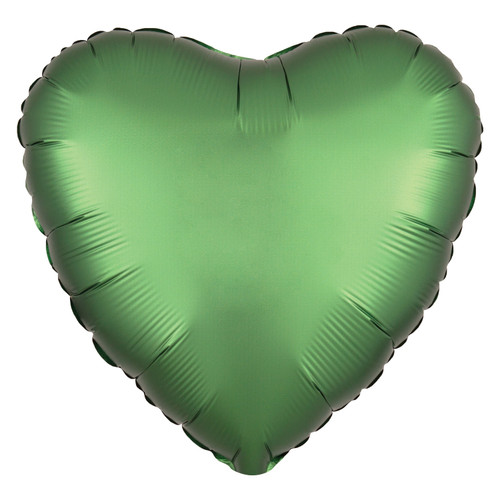 H100 18in Heart Foil Balloon Satin Emerald 