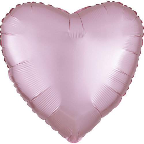 H100 18in Heart Foil Balloon Satin Pastel Pink 
