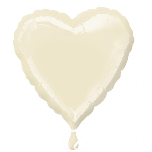 H100 18in Foil Balloon Heart Irridescent Pearl Ivory