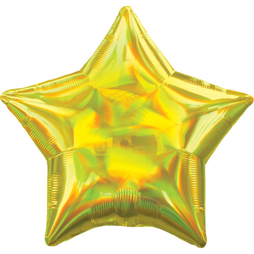 H100 18in Foil Balloon Star Iridescent Yellow