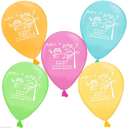 12in Latex Balloons Baby Shower Happi Tree Pk6