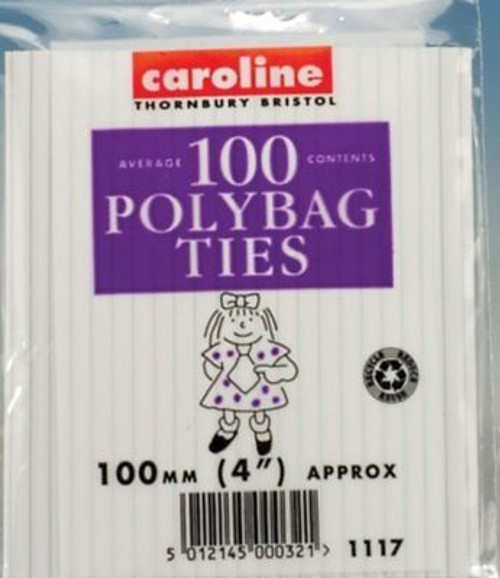 Polybag Ties 100mm Pk100