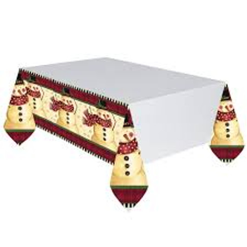 Cozy Snowman Tablecover 54x102in