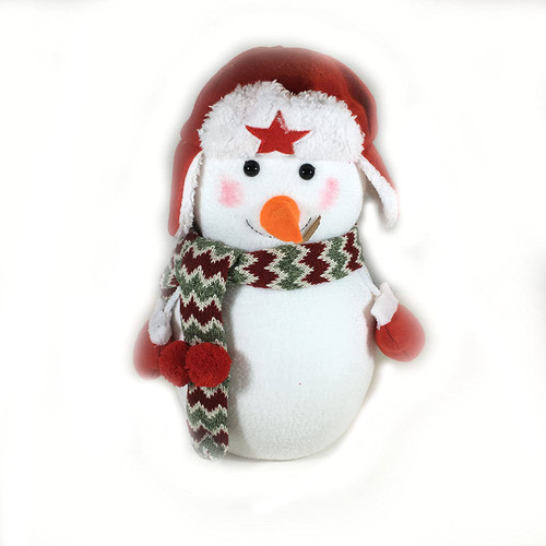 Plush Snowman with Scarf and Hat Red Large 12inch