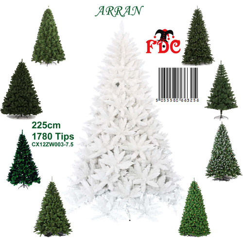 Arran Pine Christmas Tree White 7ft 6in 225cm