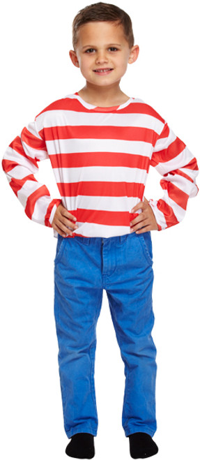 Red and White Stripe Jumper Age 4 to 6