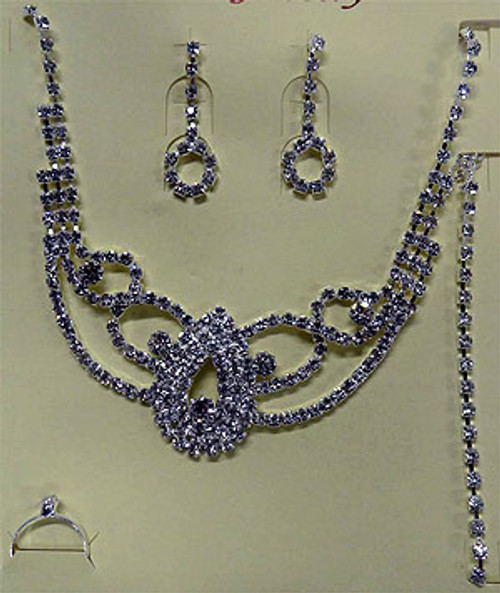 Diamonte Jewellery Necklace Set F